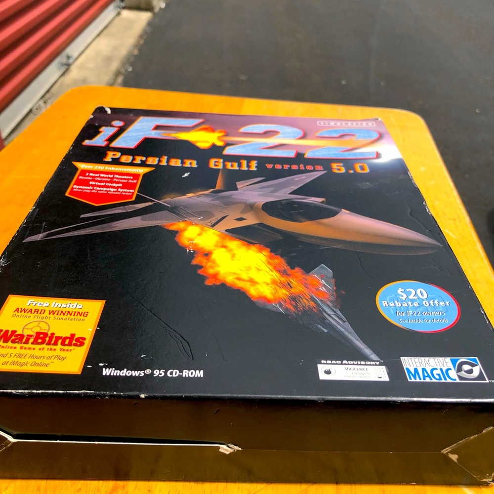 New iF-22 Persian Gulf Version 5.0 Flight Simulation (1998) Win95 PC CD-Rom